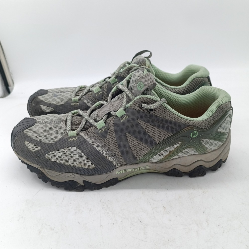 Merrell Womens Granite Mint Trail Hiking Shoes J24376 Grey Green Size 10 s1